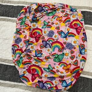 Colorful Kids Butterfly and Rainbow Crib Sheet